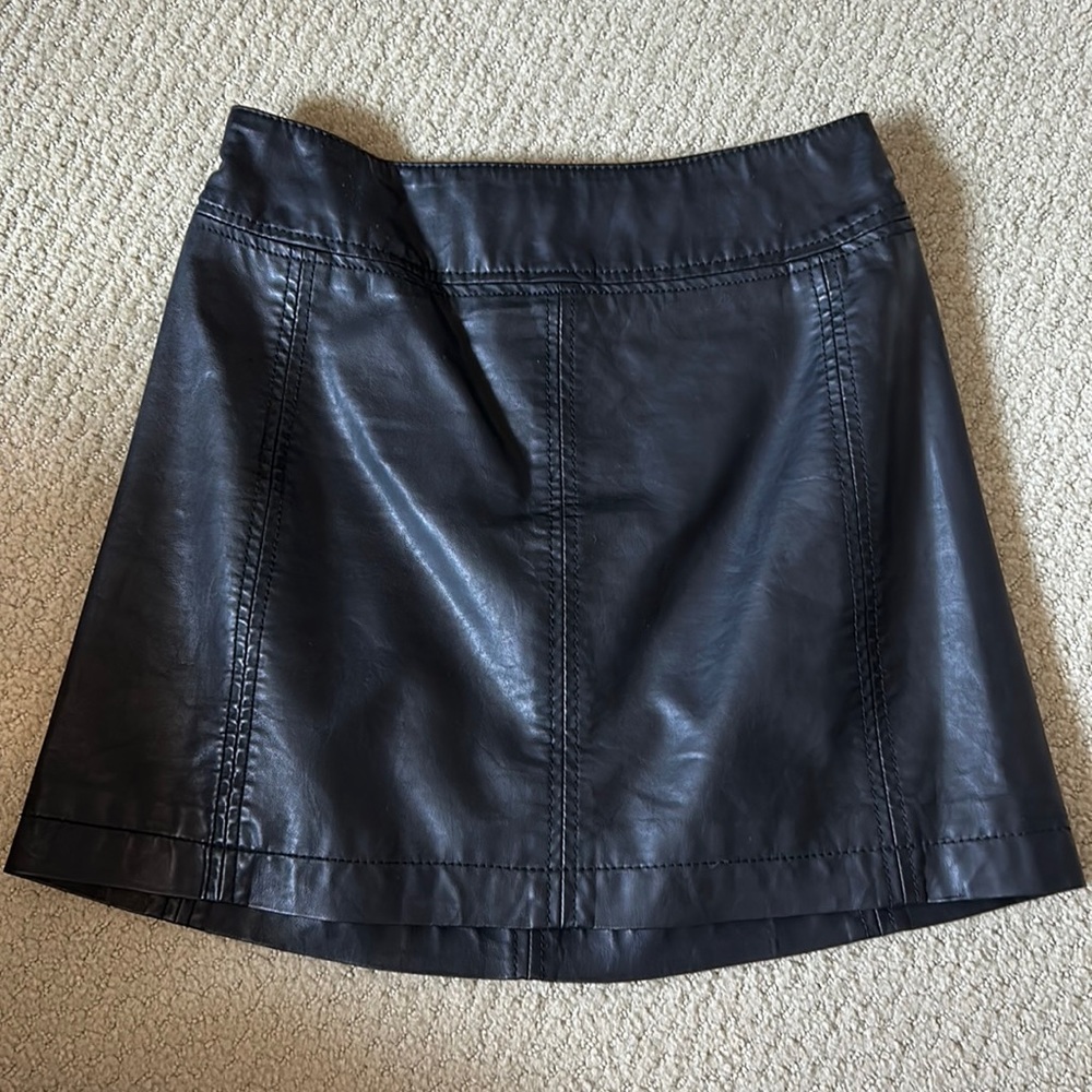 Free People Vegan Leather Skirt